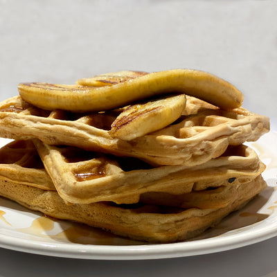 Spelt Waffles with Grilled Banana